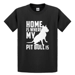 Youth Home is Where my Pit Bull is Short Sleeve Kids T-shirt #3156 - Picture 1 of 10