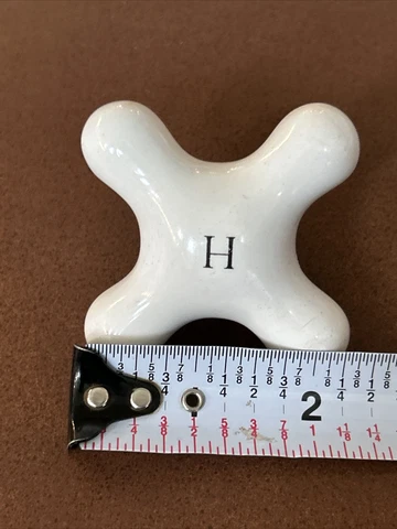 Antique White Porcelain Cross Hot Knob Handle Bath Sink Tub Cover