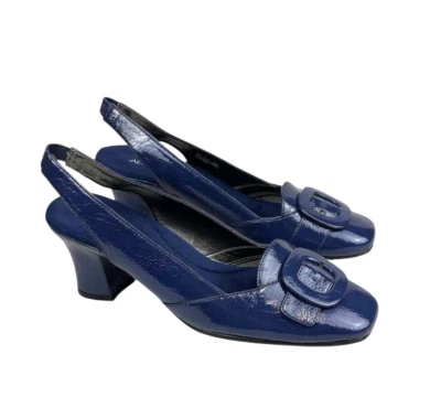 Zapatos de salón Aerosoles Jacks de charol azul con hebilla para mujer talla 9 Foto 1 de 4