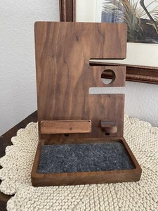 Wood Handmade Charging Station Mobile Phone Charging Dock iPhone AirPods Apple - Picture 1 of 7