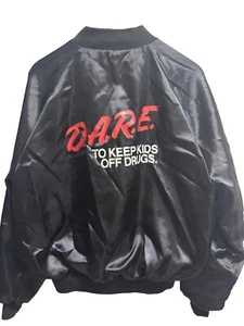 Vintage 80’s Authentic King Louie D.A.R.E Satin Bomber Jacket - Picture 1 of 9