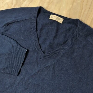 J.Crew Cashmere Blend Golf Sweater, Blue V-Neck Long Sleeve Knit, Size L Men’s - Picture 1 of 6