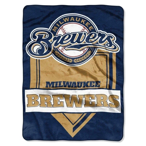 Milwaukee Brewers 60x80 Raschel Throw Blanket Home Plate Design [NEW] MLB Fleece Cover