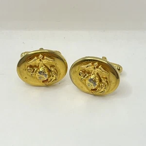 UNITED STATES MARINE CORPS CUFF LINKS USMC Military Eagle Globe and Anchor Worn - Bild 1 von 4