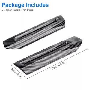 Pair Carbon Fiber Interior Door Armrest Decor Cover Trim For Ford Mustang 15 _dc - Picture 1 of 6