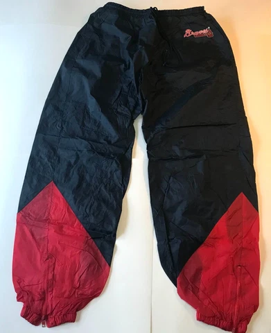 Vintage ATLANTA BRAVES Training Workout Pants Raingear water repellent XL Lined Cover