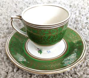 Antique Grindley England Green Teacup with saucer tea cup - Picture 1 of 5