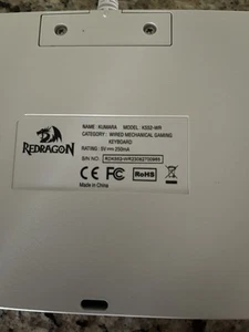 Redragon Kumara K552-WR Wired Mechanical Gaming Keyboard White Rainbow LED - Picture 1 of 3
