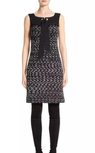 $895 St. John Liya Tweed Shift Short Dress K11L060 Black White Sz.2 - Picture 1 of 8