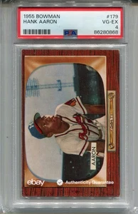 1955 Bowman Henry Hank Aaron Card Graded PSA 4 Baseball #179 - Bild 1 von 2