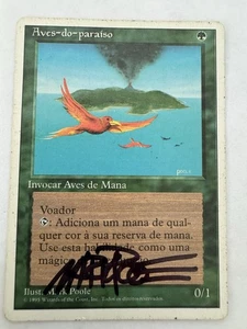 Birds of Paradise, MTG- Portuguese 4th Edition, Heavy Play, Mark Poole Signature - Picture 1 of 3