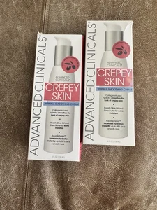 Advances Clinicals Crepey Skin Wrinkle Smoothing Cream Collagen Shea 4 oz Lot 2 - Picture 1 of 8