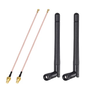 BINGFU Dual Band WiFi Antenna 2.4GHz 5GHz 5.8GHz 3dBi MIMO RP-SMA Male (2 Pack) - Picture 1 of 9