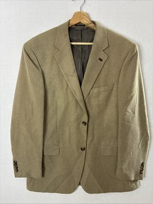 Savile Row Men’s Blazer Size 42R Light Brown Carmel 2 Button Polyester Blend - Image 1 of 4