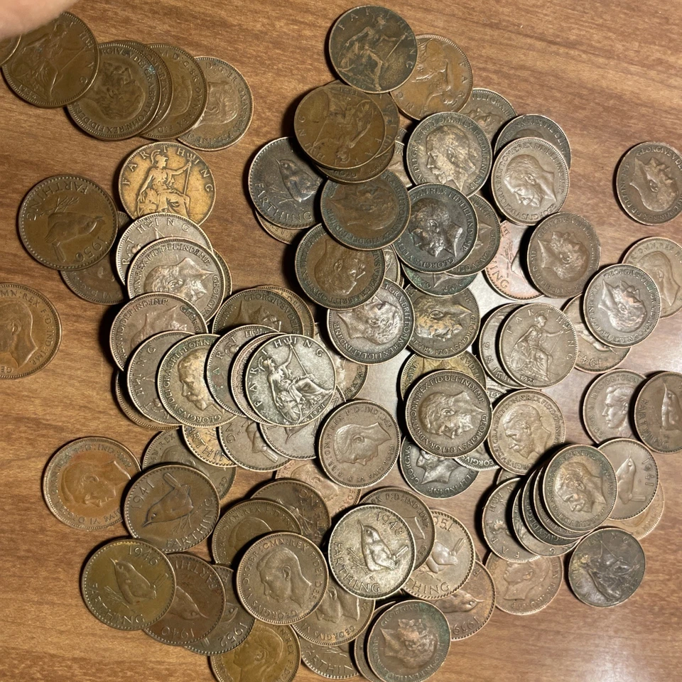 98 Cobre Gran Bretaña Farthings 1920-1959 Foto 1 de 1