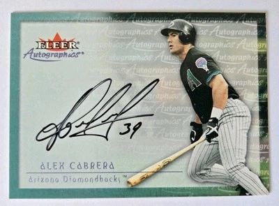 Alex Cabrera Signed Card – 2000 Fleer Autographics – Diamondbacks – Authentic Au - Image 1 of 4