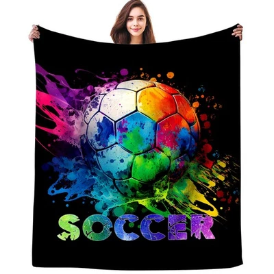 Manta de fútbol pelota deportiva popular franela suave mantas de fútbol y tiro L... Foto 1 de 4