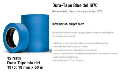 SILCO/PERFIN Nastro per mascheratura profess. 100˚C alta qualità carrozzeria resistente 12 pz