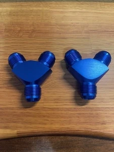 Lote de 2 divisores de montaje de unión de bengala de bloque de combustible 8AN azul Y, ID de 1/2" - Imagen 1 de 1