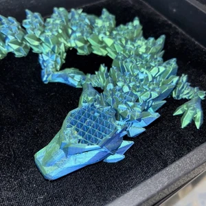 23 Inch 3-D Printed Dragon, Beautiful Colors, Green Purple Blue No Callouts3829 - Picture 1 of 4