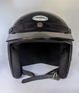 VTG " Rider" Brand Motorcycle Helmet Sz XXL Open Face Black Made N Italy Dot... - Picture 1 of 6