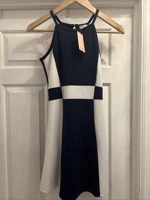 Sally Miller Couture Navy/White Halter Tank Dress Girls XL 14/16 NWT Party - Image 1 of 4