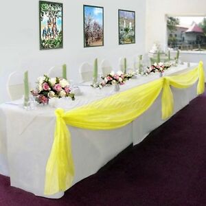 Elegant Wedding Table Valance Chair Decor Sheer SCAR Fabric Party Decoration 216