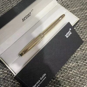 New Authentic Montblanc 2866 Meisterstuck Rollerball Gold Star Metal Pen 163P