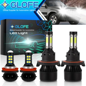 LED Headlight High/Low + H11 Fog Light Bulb For 2015-2019 2020 Jeep Renegade H13 - Picture 1 of 8