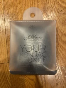 Daily Concepts Konjac Sponge in Charcoal: Exfoliates & Detoxifies 100% Natural - Picture 1 of 2