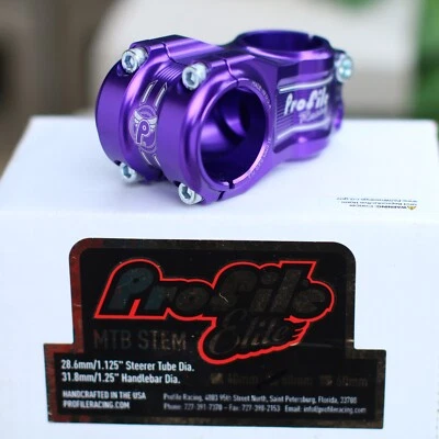 PROFILE BMX HELM MTB BICYCLE STEM PURPLE MADE IN USA MULVILLE PROFILE RACING - Image 1 of 2