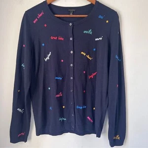 Cardigan Talbots blu con abbellimenti stravaganti - Foto 1 di 7