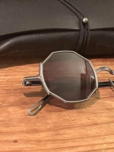 RIGARDS RG0088ST Eyewear TI KWA Octagon Frame Black Gray Used Handmade Vintage - Picture 1 of 3