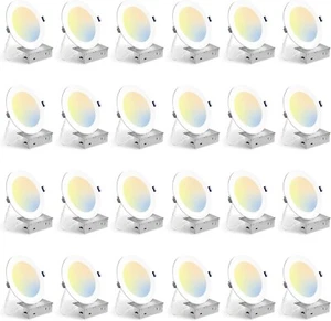 BBOUNDER 24er Pack 6 Zoll 5CCT ultradünne LED Deckeneinbauleuchte mit Anschluss - Bild 1 von 6