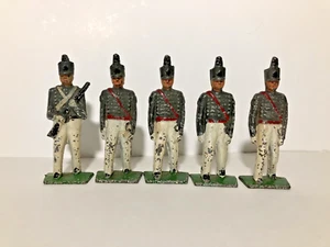 Vintage 1930's Soldiers West Point Cadet Grey Iron Toy Soldier Military Lot of 5 - Picture 1 of 9