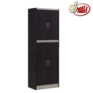 4-Door High Kitchen Pantry W/ Adjustable 4-Shelves Multi-functional Storage Unit - Picture 1 of 8