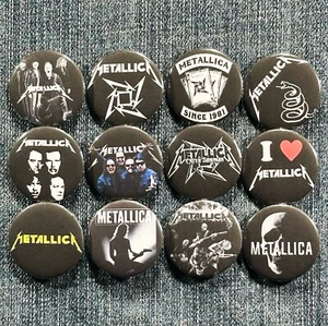 Metallica Años 80 90 Música 1.5" Pinback Botones Heavy Metal Hard Rock Banda, 12 Pines - Imagen 1 de 5