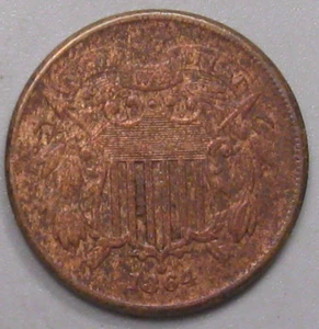 XF (but Corroded) 1864 2¢ Two Cent Piece - Picture 1 of 5