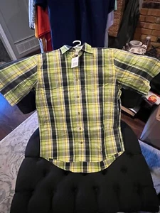 Cabela's Men's Medium Plaid Button Up Short Sleeve Shirt Cotton NEW - Picture 1 of 4