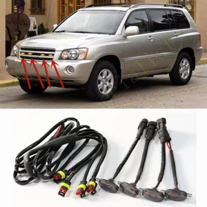 4X For Toyota Highlander 2001-07 Front Grille LED Light Raptor Style Grill Trim - Foto 1 di 2