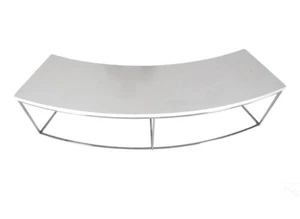 Beautiful Milo Baughman For Thayer Coggin White Curved Sofa Table/Bench - Picture 1 of 5