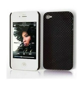 Case Cover Protection - iPhone 4 4S - Black with Holes - Picture 1 of 1