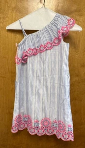 Girls NWT Vineyard Vines Size 7 Off the Shoulder Cotton Dress with Embroidery - Picture 1 of 4