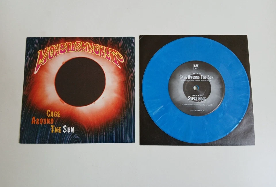 MONSTER MAGNET CAGE AROUND THE SUN BLUE VINYL 7" SINGLE A&M UK 1993 NEAR MINT - Image 1 of 2
