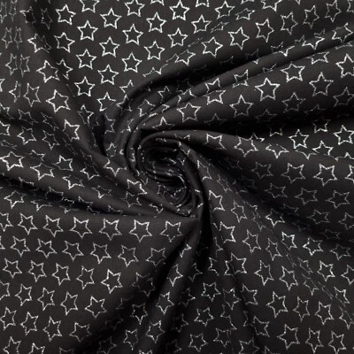 Baumwollstoff Popeline mit Sternen, Meterware, Baumwolle 0,5 m Einheit - Bild 1 von 4