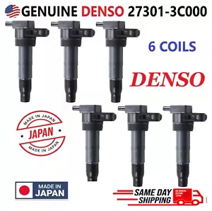 OEM GENUINE DENSO x6 Ignition Coils For 2010-2019 Hyundai & Kia V6, 27301-3C000 - Picture 1 of 5