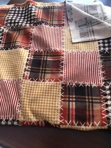 Scampolo Tessuto fantasia patchwork giallo marrone ruggine H 180 x L 140 cm - Picture 1 of 1