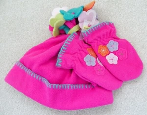 BNWT BABY GIRLS NEXT HAT & MITTS SET 1-2 YRS NEW WINTER COAT GLOVES JACKET TOP  - Picture 1 of 6