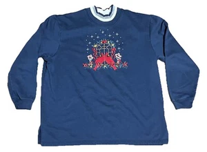 Vintage Bobbie Brooks Women Sweatshirt XL Navy Christmas Cardinals Embroidered - Picture 1 of 4