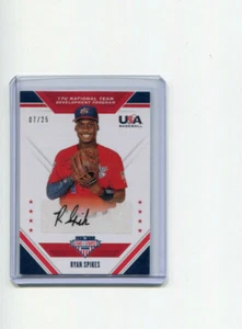 2020 Stars and Stripes 17U Team Autographs Ryan Spikes Black Ink Auto 7/25 - Picture 1 of 1